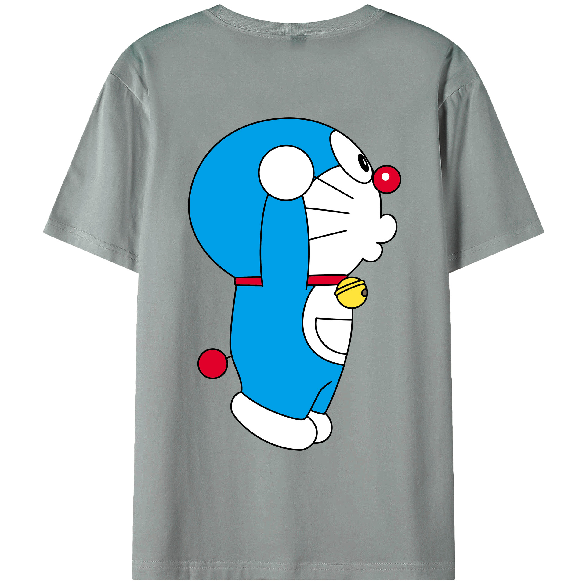 （画像用） ドラえもん Doraemon 綿100％ メンズ半袖Tシャツ（バックプリント） 通気性